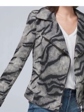 White House Black Market Animal Print Moto Jacket‎